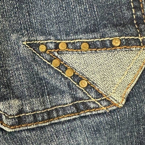 Vintage Y2K 90s Delicious By Mudd Studded Low Rise Flare Jeans Size 9 Lace Up - Picture 11 of 14